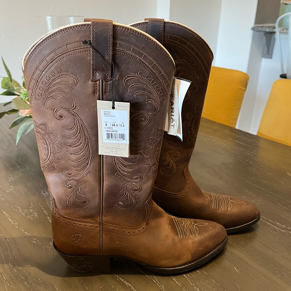 Never worn Ariat Cowgirl Boots